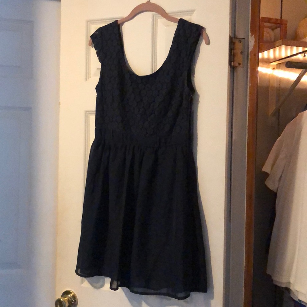 Navy lace top dress